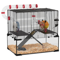 Large Hamster Cage Gerbil Cage with Deep Glass Bottom 60 x 40 x 57cm
