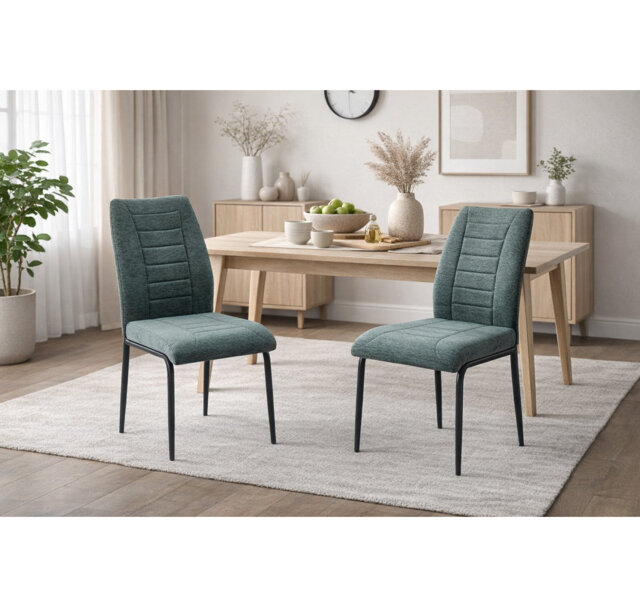 50cm H Polyester Blend Upholstered Metal Side Chair