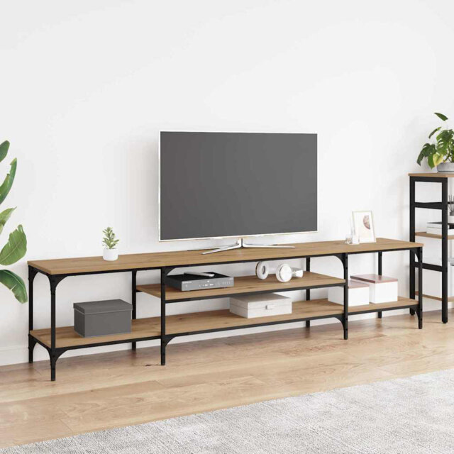 TV Cabinet Old Wood 201 X 35 X 45 Cm Engineered Wood And Iron