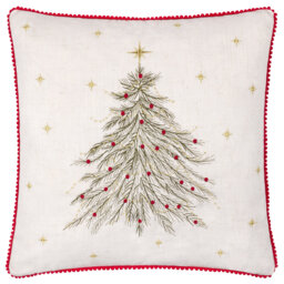 Twinkling Tree White Square Cushion