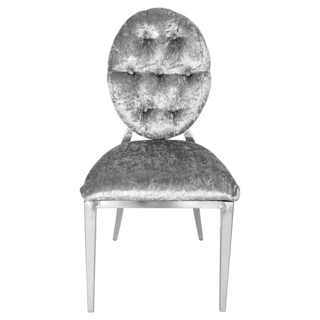 48cm H Velvet Upholstered Accent in Silver