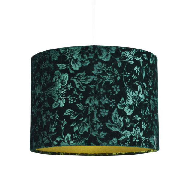 18cm H Cotton Blend Drum Lamp Shade ( Screw On ) in Green