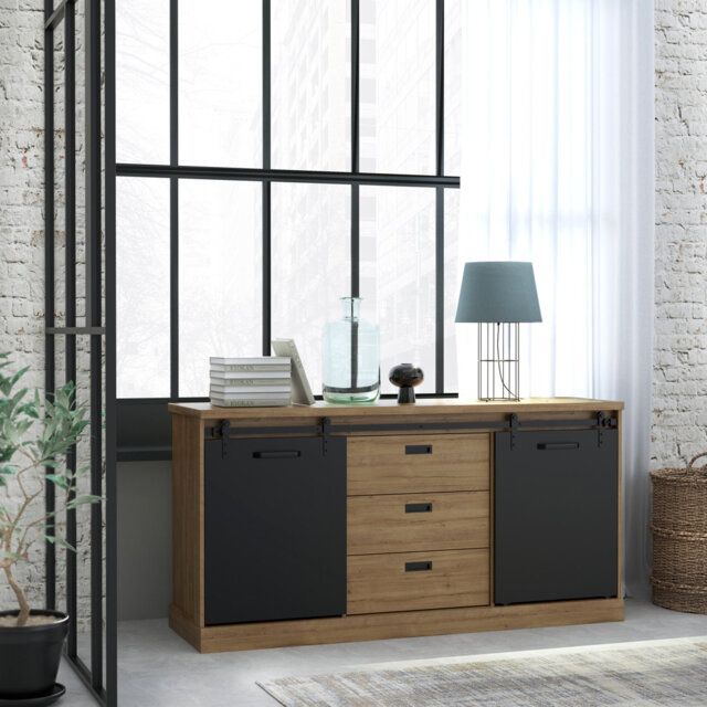 Lauran 3 Drawer 173.3Cm W Combi Chest Of Drawers