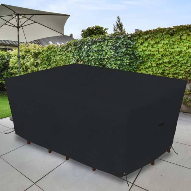 Cover & all Patio Furniture Cover, Water-Resistant, UV & Tear Resistant Rectangular Outdoor Dining Table and Chair Cover for Patio Furniture with Air