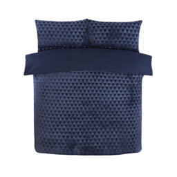 Diamond Cut Velvet Polyester Geometric Shapes Duvet Cover Set with Pillowcases Included