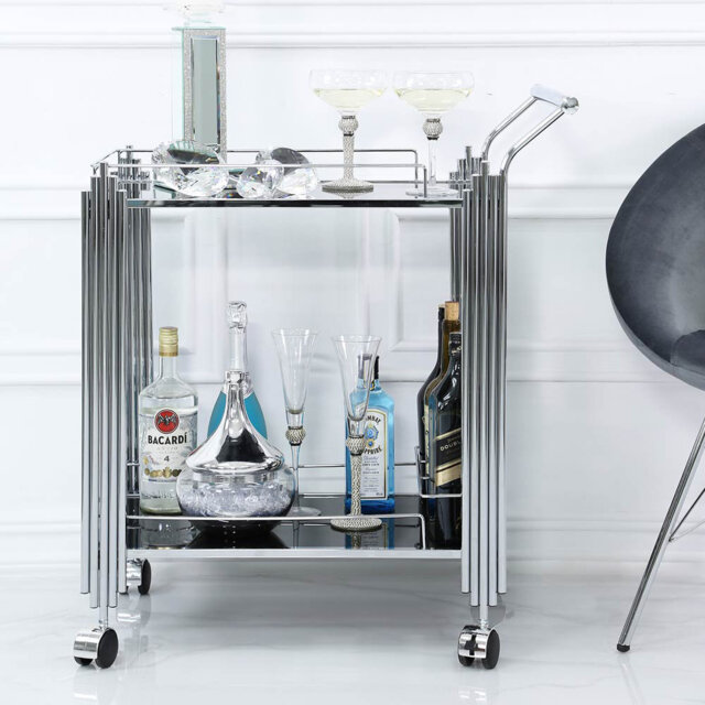 70 cm Tea Wine Serving Cart for Kitchen Accessories, Drinks Trolley with Wheels