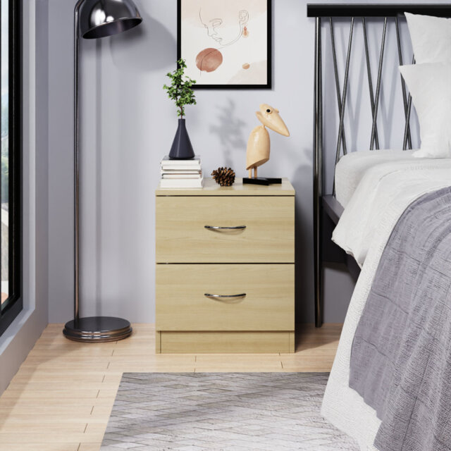 Delonia 2 Drawer 40Cm W Chest of Drawers Nightstand Bedside Cabinet