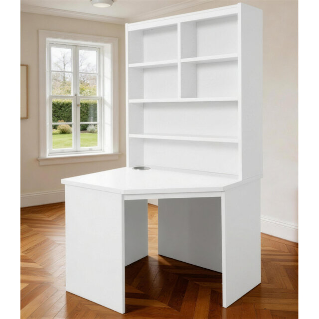 Fiona Corner Solid Wood Base Computer Desk