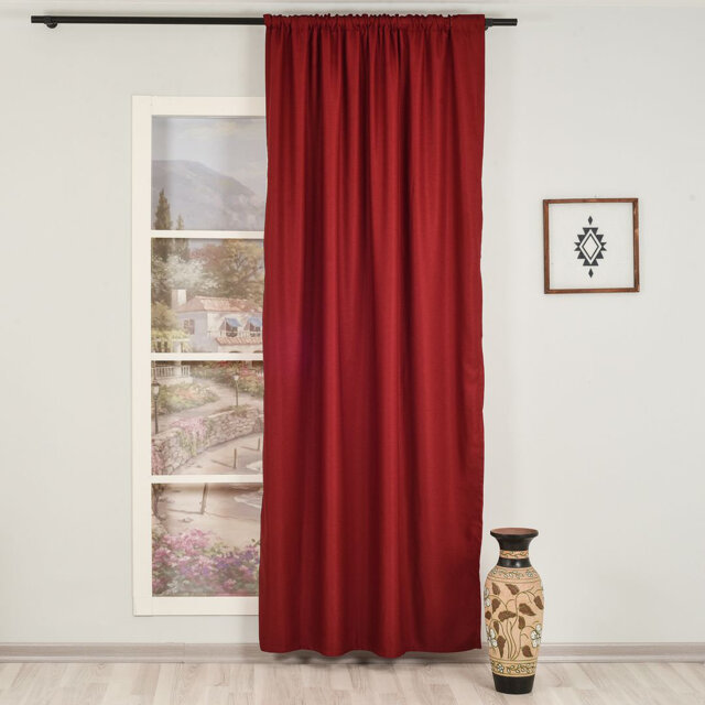 Extra Long & Extra Wide Faux Linen Decorative Curtain Single Panel