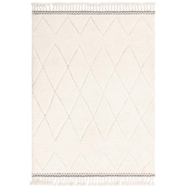 Buckmiller Tribal Moroccan Machine Woven Cream Area Rug