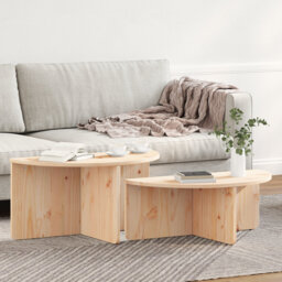 Coffee Table Solid pine wood Living Room Pine Rustic Oval Indoor