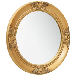 Gioia Wood Round Wall Mirror