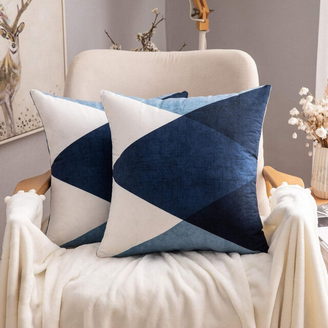 Geometric Cushion Covers Decorative Square Throw Pillow Case Pillowcases For Couch Livingroom Sofa Bed With Invisible Zipper 45Cm X 45Cm 18X18 Inches