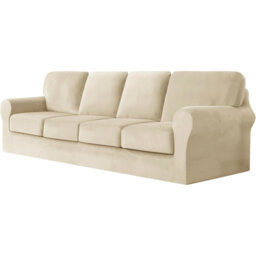 Sofa Cover With Separate Seat Cushions And Backrests Stretch Velvet Sofa Slipcover Couch Covers Furniture Protector Split Combined (Large 4 Seat Set 9