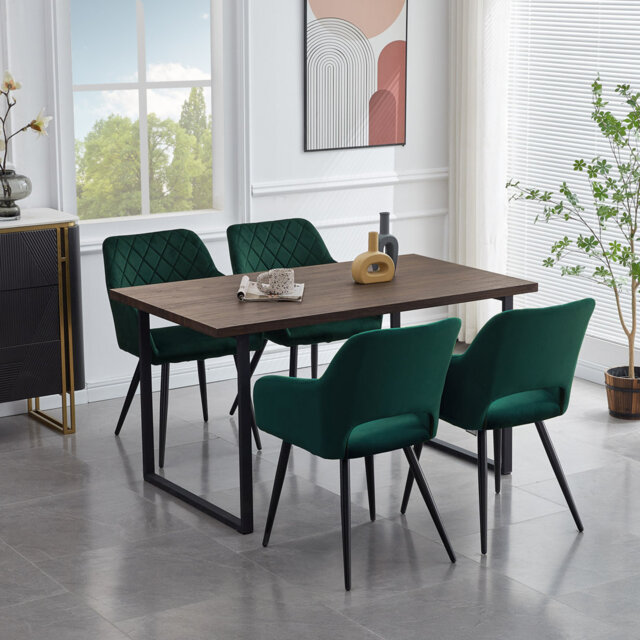 2 X Dining Chairs, Velvet Upholstered Kitchen Counter Chair, Lounge Reception Chairs For Dining Room