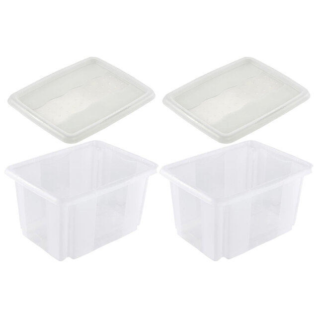 Set of 2 Turn Around Storage Box with Lid