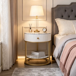 2-Tier Side Table with Drawer