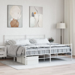 Vidaxl Metal Bed Frame With Headboard And Footboard