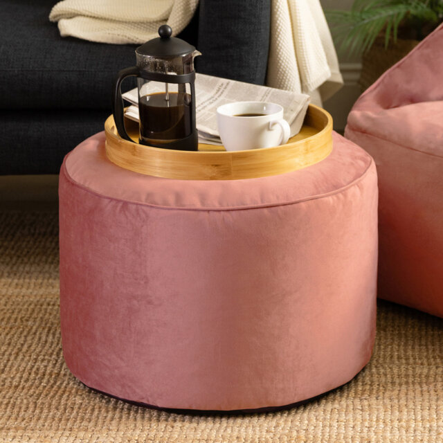 icon Milano Velvet Bean Bag Pouffe Forest Green Large Velvet Footstools