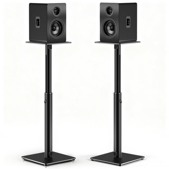 Speaker Stands, Height Adjustable Set Of 2