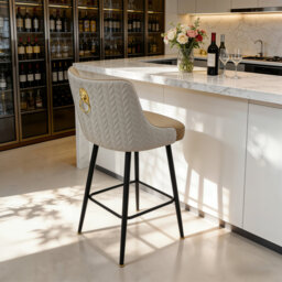 Bar Stool Upholstered Counter Height Bar Stool With Lion Knocker Breakfast Swivel Bar Chair For Kitchen Island