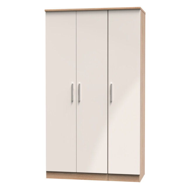 Borgeson 3 Door Wardrobe in Kashmir Gloss & Kashmir