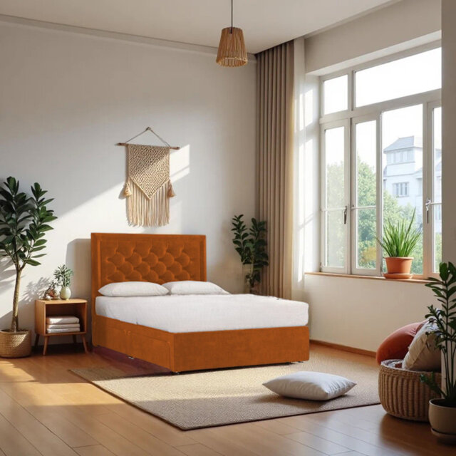 Upholstered Bed with Mattress
