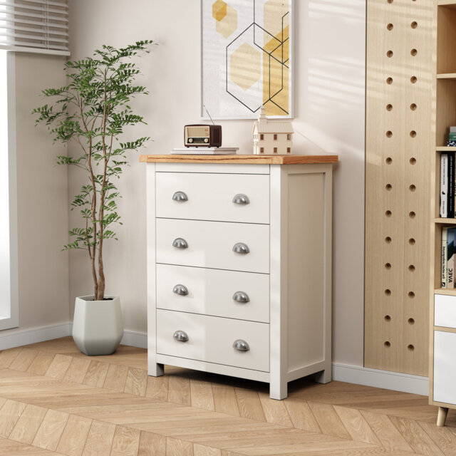 Kenzo 4 Drawer 70Cm W Solid Wood Chest of Drawers