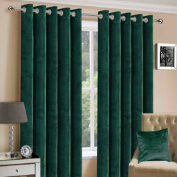 Hollange Crushed Velvet Eyelet Windows Panel Curtains