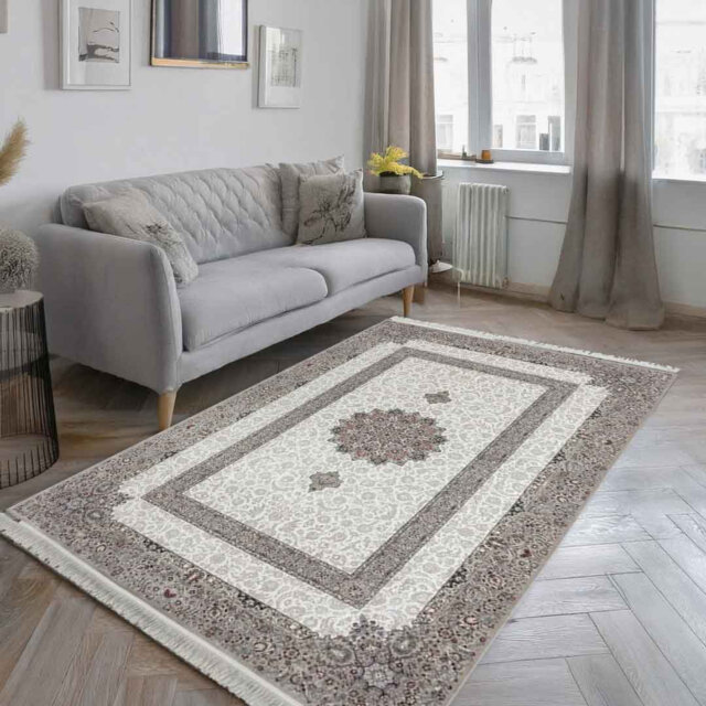Minyatur Premium Quality V0233B Light Vizon/White Abstract Modern Turkish Area Rug