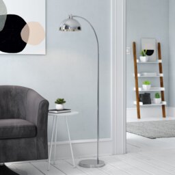 Flynn 141cm Chrome Arched Floor Lamp