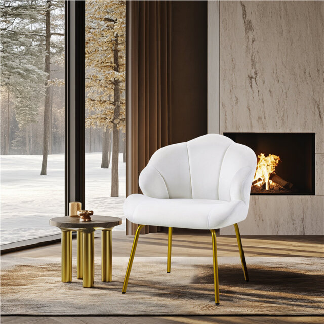 Aaliyiah Contemporary and Classic Velvet Accent Chair Backrest Tub Chair