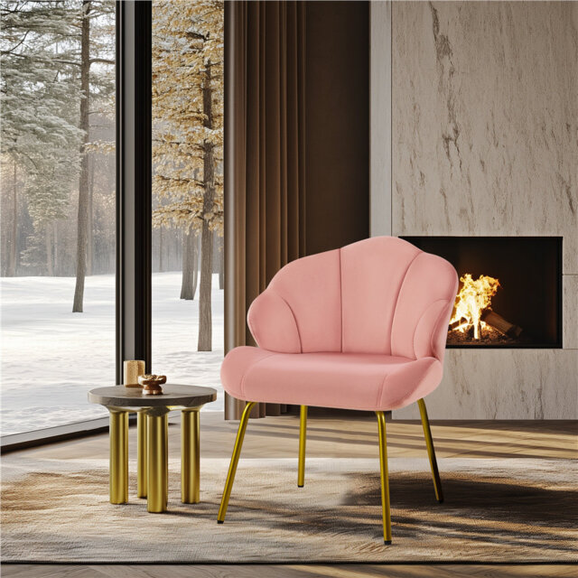 Aaliyiah Contemporary and Classic Velvet Accent Chair Backrest Tub Chair