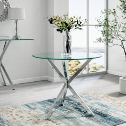 Chestnut Street 90cm Wide Round Tempered Glass Coffee Table