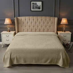 Embossed Throw Blanket Cloudy Polyester 300 GSM Soft Cozy Warm 200 x 240 cm Available in Beige Pink Grey and Cream