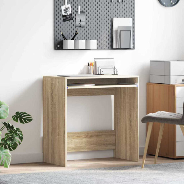 Desk With Shelf 77.5 X 43 X 79 Cm Engineered Wood