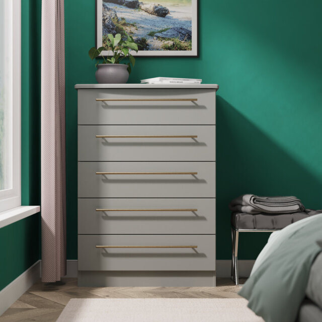 Fully Assembled Akhavi 5 Drawer 76.5Cm W Chest of Drawers