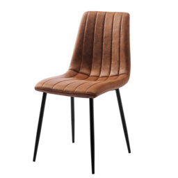 38cm H Microfiber / Microsuede Upholstered Metal Upholstered Back Side Chair in Brown