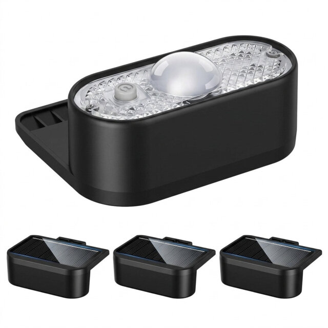 4-Pack Solar LED Fence Lights - 9 Colors, Waterproof Outdoor Garden Decor