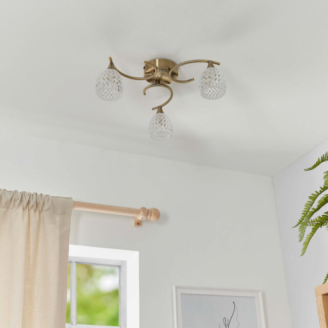 Minden Glass Semi Flush Mount