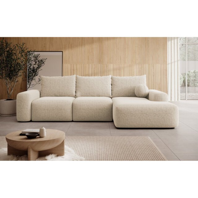 Carnos L-shaped Sofa Bed with Ball Cushion