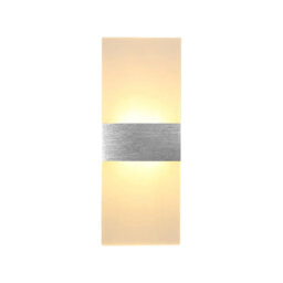 Chayna Aluminium 12W LED Wall Light – Modern Acrylic Up/Down Sconce in Matt Black, Brushed Gold & Silver, for Bedroom, Living Room & Corridor, 4000K [