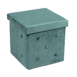 Farview 38cm Wide Velvet Square Ottoman with Storage