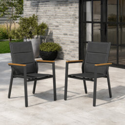 2-piece Aluminium Outdoor Dining Chairs