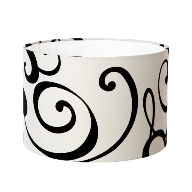 30cm H Cotton Drum Lamp Shade ( Screw On ) in Cream