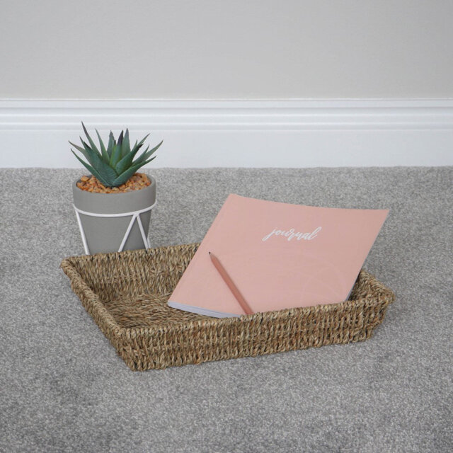 JVL SEAGRASS WITH METAL FRAME Decorative Basket