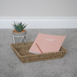 JVL SEAGRASS WITH METAL FRAME Decorative Basket
