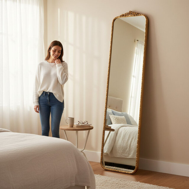 Metal Rectangle Floor Mirror