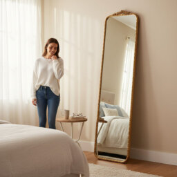 Metal Rectangle Floor Mirror