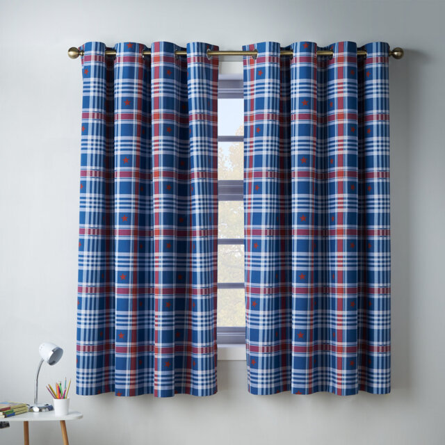 Cotton Blend Semi Sheer Curtain Panel Pair